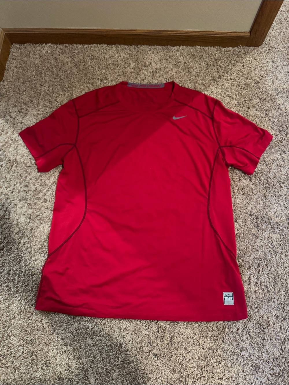 Nike Red Performance T-Shirt with Swoosh
